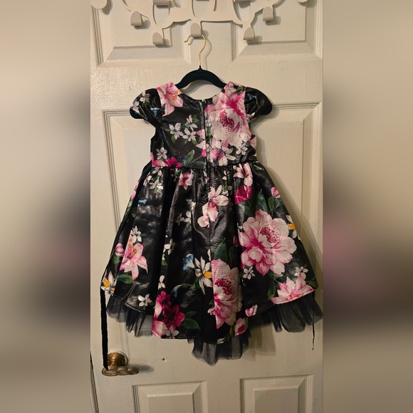 Rare Editions Toddler Girl's Navy Blue Floral Dress Size 3T - Picture 2 of 3